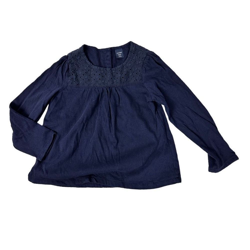 Gap Navy Eyelet Long Sleeve Top size 4T Navy